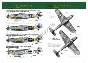 Messerschmitt Bf 109 G-6 (Hun W0+2, W0+66, Red 2, Luftwaffe White 17) (Decal)