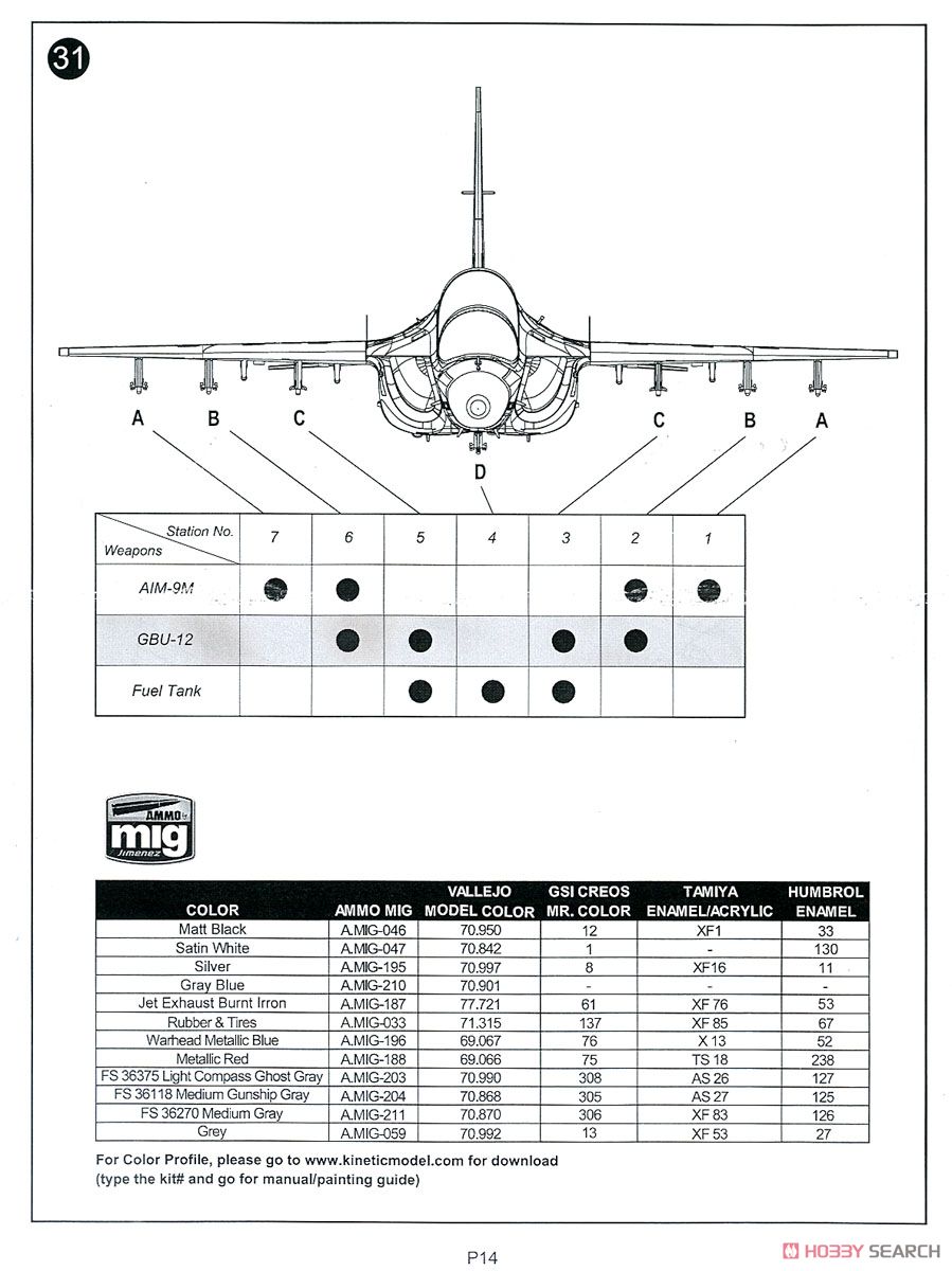 M-346 Master Trainer Aircraft (Plastic model) Assembly guide12