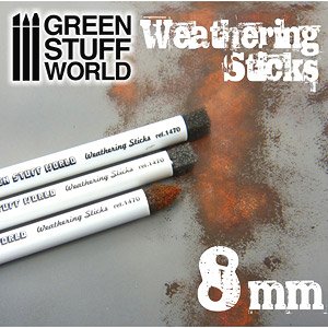 ウェザリングスポンジブラシ 8mm径 3本セット (工具)