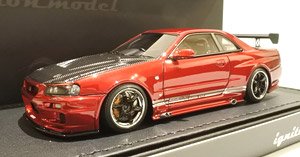 Top Secret GT-R (BNR34) Red Metallic (Diecast Car)