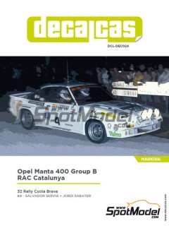 Opel Manta 400 Gr B Costa Brava Rally 1984 Rac Catalnia Decal Set Decal Hobbysearch Model Car Kit Store