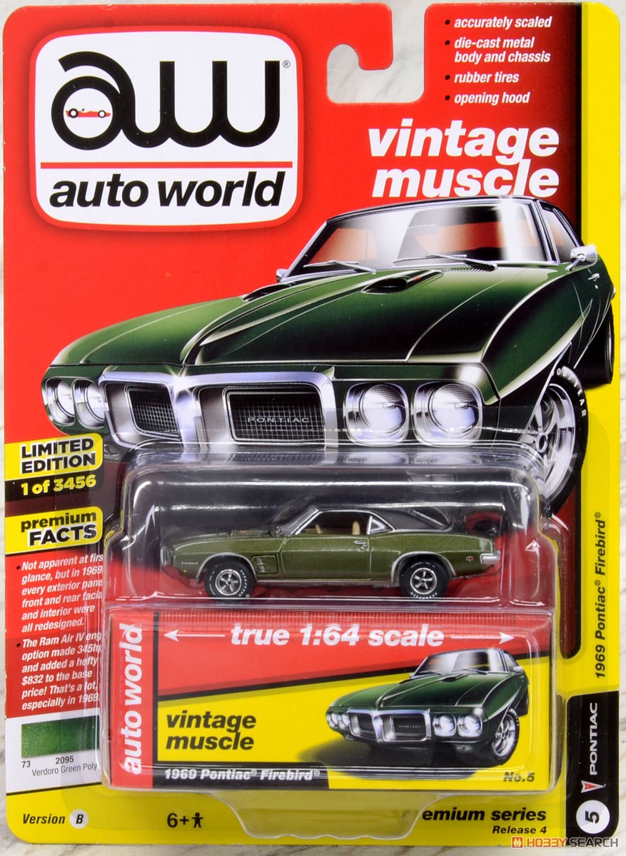 Vintage Muscle 1969 Pontiac Firebird Verdoro Green Poly (ミニカー) パッケージ1