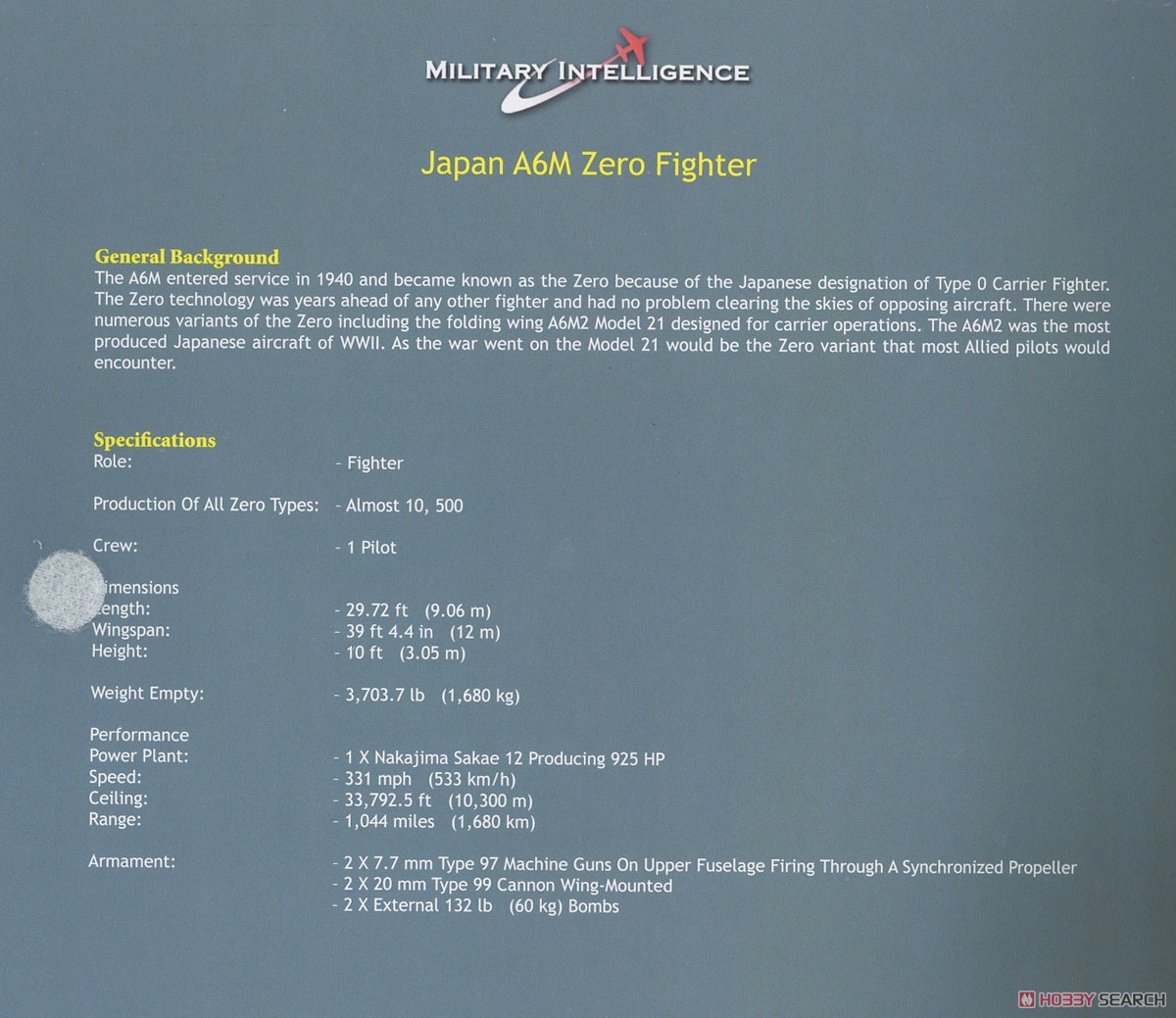 零式艦上戦闘機二一型 `日本海軍第十二航空隊 3-116` (完成品飛行機) 英語解説1