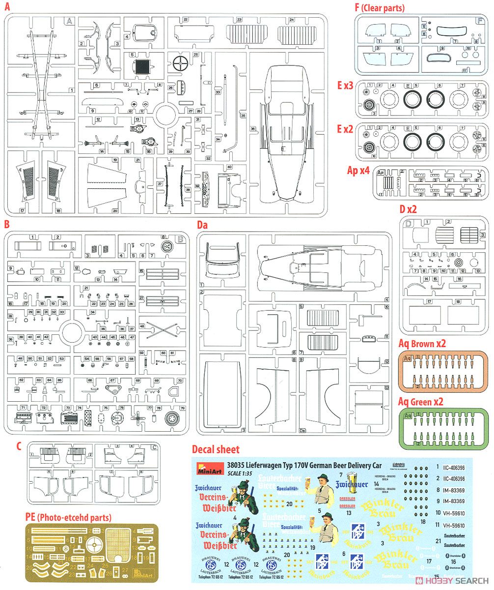 ドイツビール配達業務用車 (LIEFERWAGEN タイプ170V) (プラモデル) 設計図9 モーダル