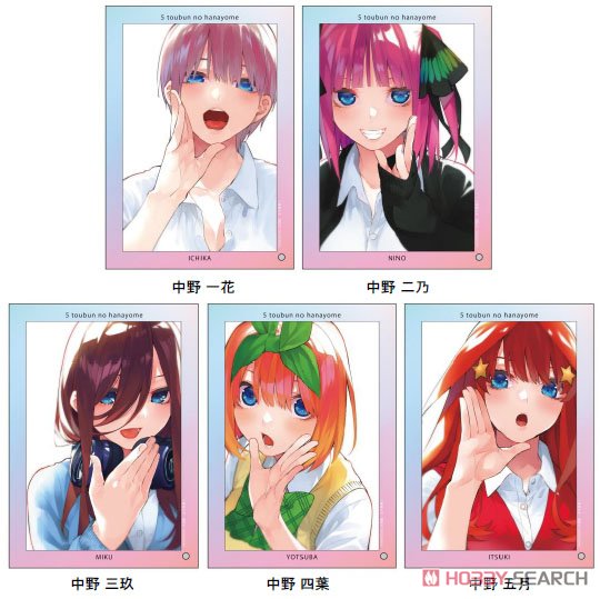 五等分の花嫁 ミニアクリルアート　アクリルボード５点セット 五等分の花嫁 ミニアクリルボード アクリルスタンド 一花 二乃