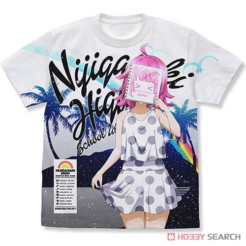Love Live! Nijigasaki High School School Idol Club Rina Tennoji Full Graphic T-Shirts Swimsuit Ver. White XL (Anime Toy) 商品画像1