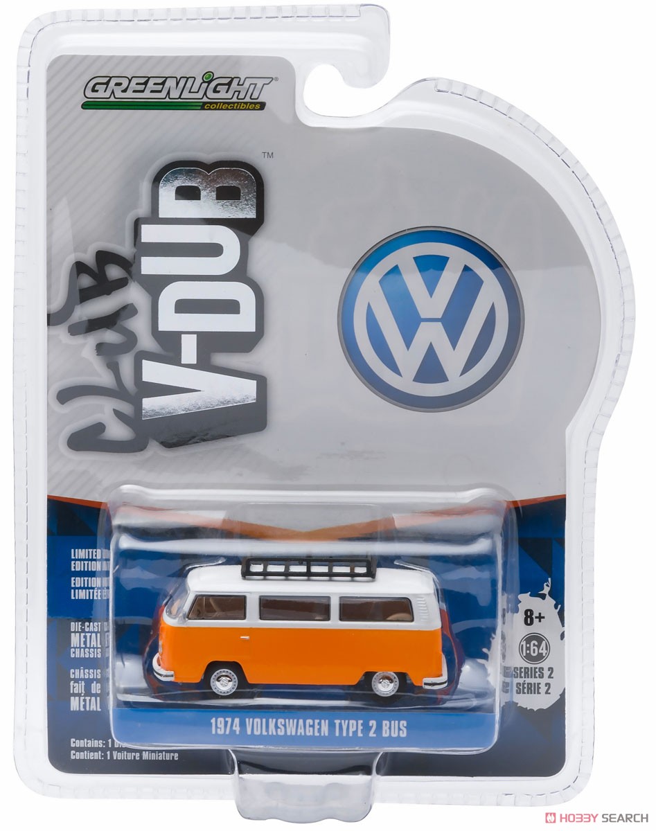 1974 VW Type2 Bus w/Roof Rack (Orange) (Diecast Car) Package1