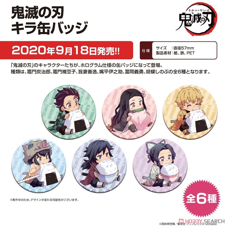 鬼滅の刃 キラ缶バッジ (6個セット) キャラクターグッズ｜ホビーサーチ