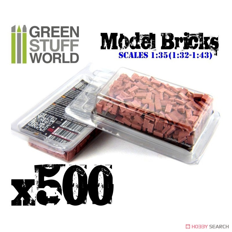 1/35 ジオラマ素材 模型用レンガセット 赤 500個パック プラモデル