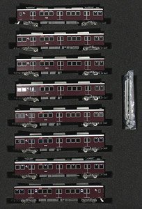 Hankyu Series 7000 (Formation 7021 Style, without Small Window) Eight Car Formation Set (w/Motor) (8-Car Set) (Pre-colored Completed) (Model Train)