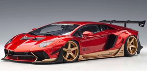 Liberty Walk LB-Works Lamborghini Aventador Limited Edition (Hyper Red / Gold Accent) (Diecast Car)