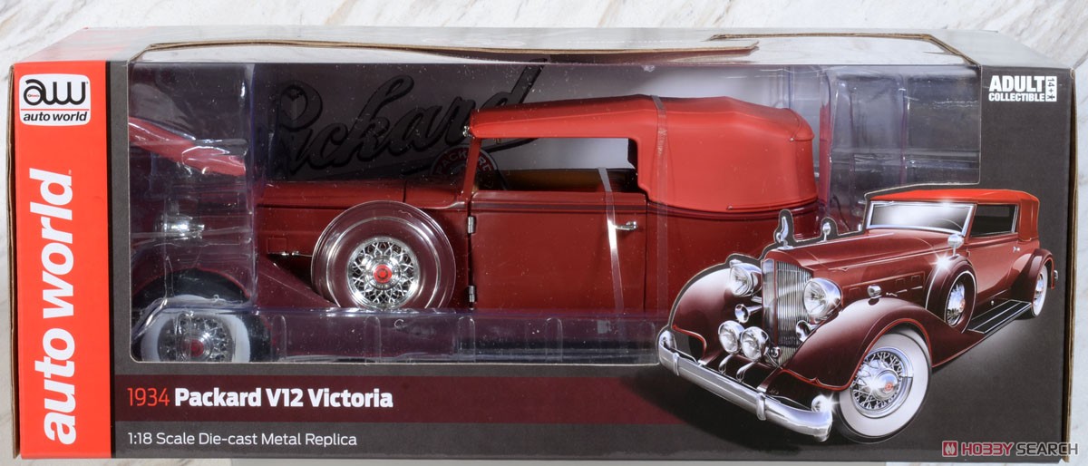 1934 パッカード V12 ビクトリア ソフトトップ レッド (ミニカー