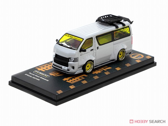 200系ハイエース　ミニカー Toyota Hiace Widebody Grey with roof rack (ミニカー