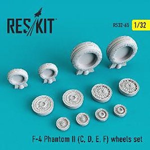 F-4 Phantom II (C, D, E, F) Wheels Set (for Tamiya) (Plastic model 