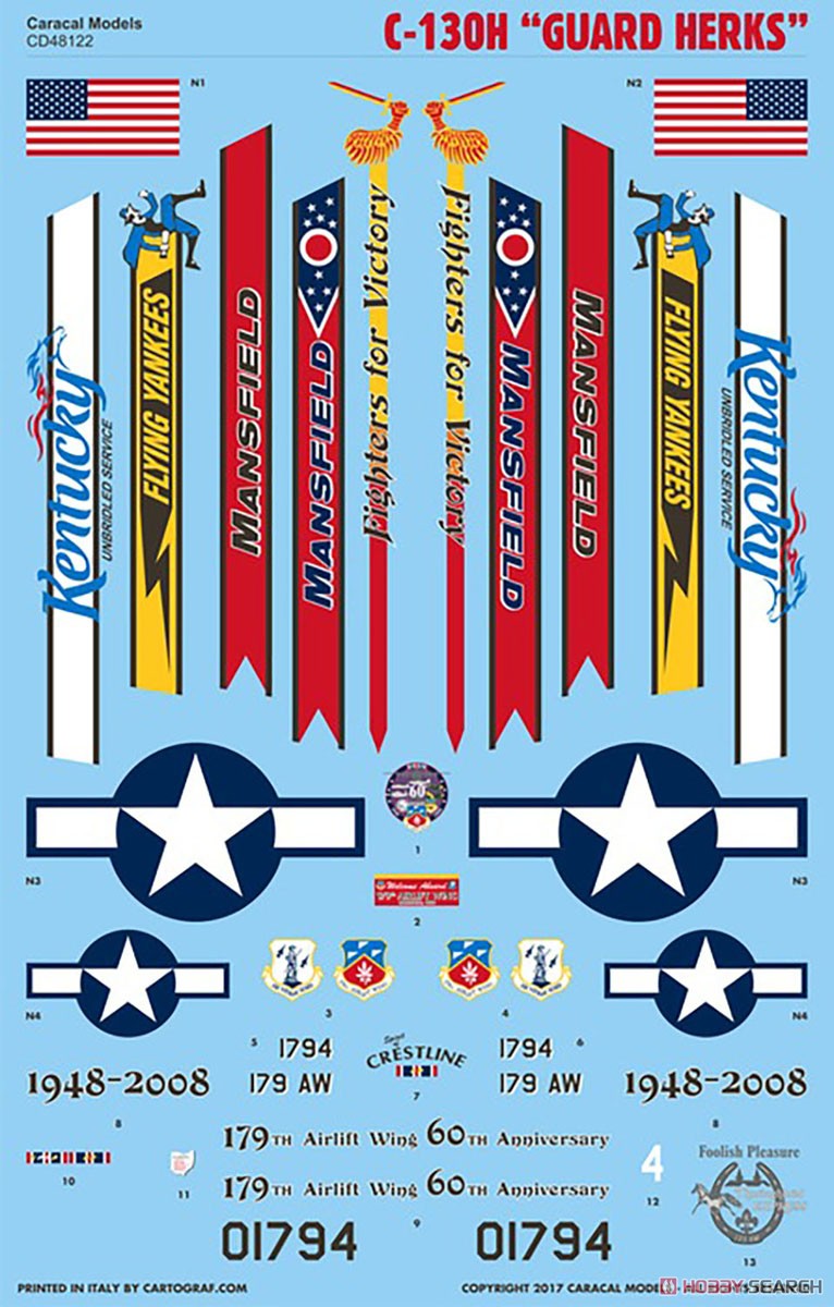アメリカ州空軍 C-130H `ガードハークス` デカール (デカール) 商品画像1
