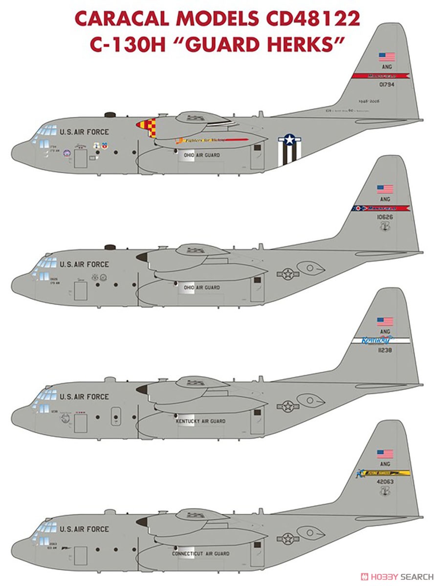 アメリカ州空軍 C-130H `ガードハークス` デカール (デカール) その他の画像1