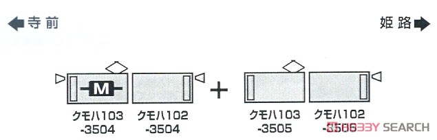 JR 103系3500番台 播但線 (台車黒) 4両編成セット (動力付き) (4両セット) (塗装済み完成品) (鉄道模型) 解説1