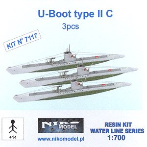 独・UボートIIC型小型潜水艦・3隻セット (プラモデル) - ホビーサーチ
