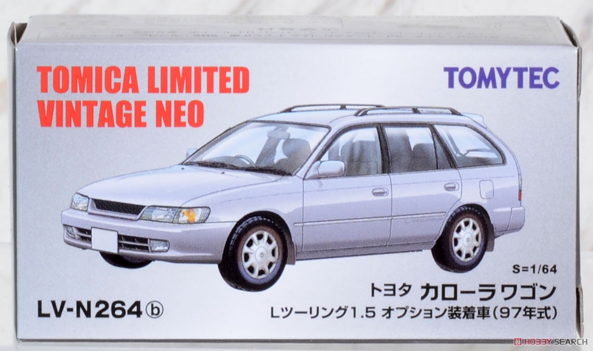 TLV-N264b トヨタ カローラワゴン Lツーリング (銀) 97年式 (ミニカー) パッケージ1