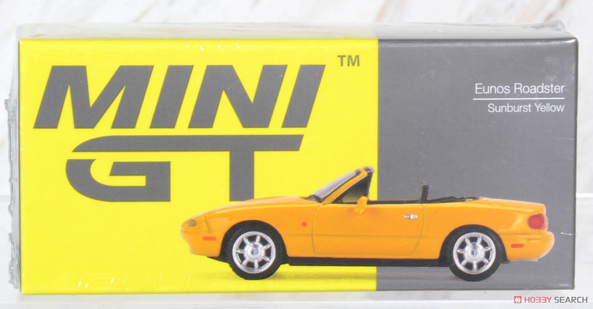 ユーノス・ロードスター サンバーストイエロー (右ハンドル) (ミニカー) パッケージ1