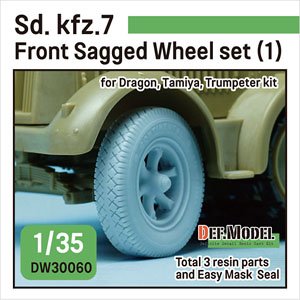 WWII German Sd.kfz.7 Front Sagged Wheel Set (1) (for Tamiya/Trumpeter/Dragon) (Plastic model)