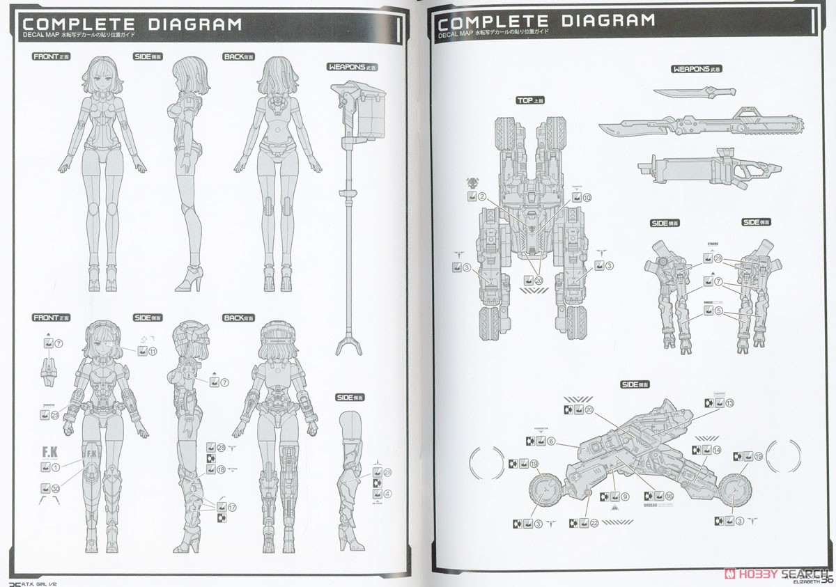A.T.K.Girl Elizabeth Japan Ver. (Plastic model) 設計図14 Modal