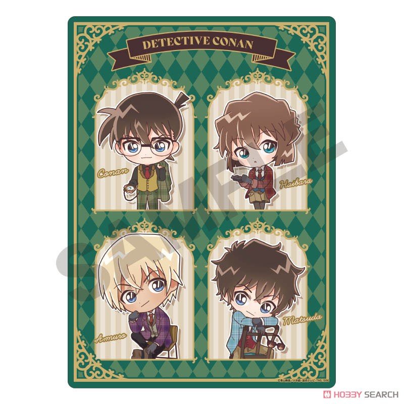 名探偵コナン 下敷き グリーン ミニキャラ英国風 (キャラクターグッズ) 商品画像1