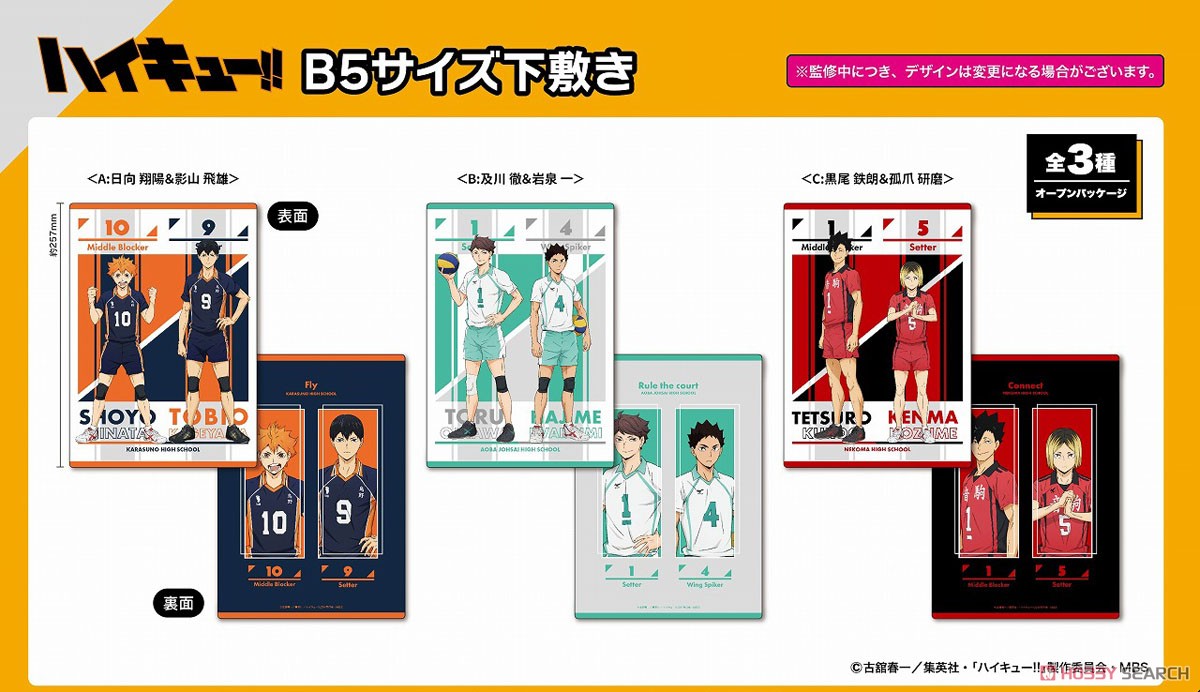 ハイキュー!! B5サイズ下敷き A：日向翔陽&影山飛雄 (キャラクターグッズ) その他の画像2