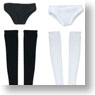 Panties & Overknee Socks Set (Black, White) (Fashion Doll)