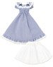 AZO2 Off Shoulder Frill One-piece Dress (Blue Stripe) (Fashion Doll)